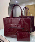 BIG GLOSSY MAXI TOTE BAG(WITH PURSE)
